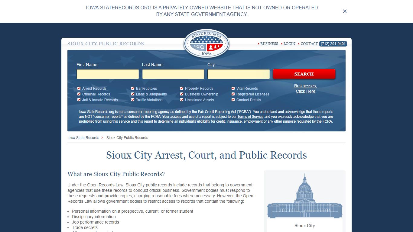 Sioux City Arrest and Public Records | Iowa.StateRecords.org