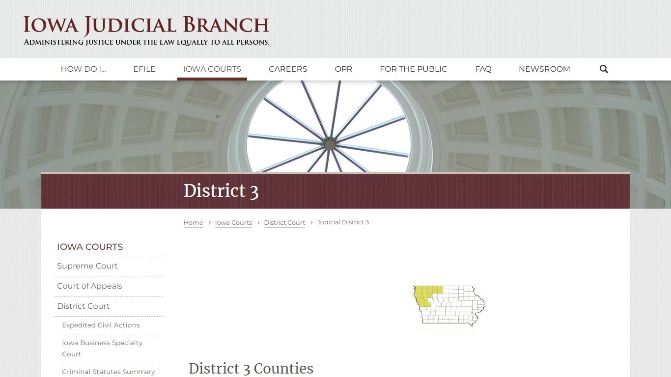 District 3 | Judicial District 3 | Iowa Judicial Branch