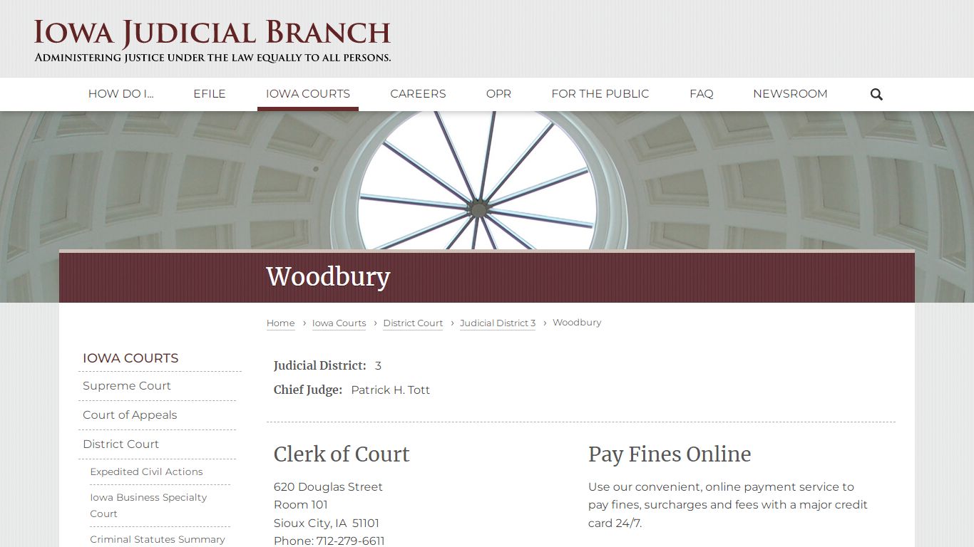 Woodbury | Judicial District 3 | Iowa Judicial Branch