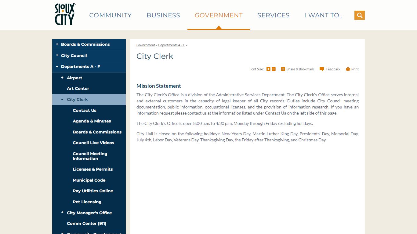 City Clerk | City of Sioux City website